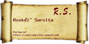 Roskó Sarolta névjegykártya