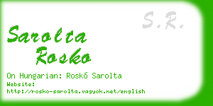 sarolta rosko business card